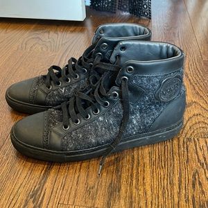 Viktor & Rolf Mens High Top Heathered Wool sneakers